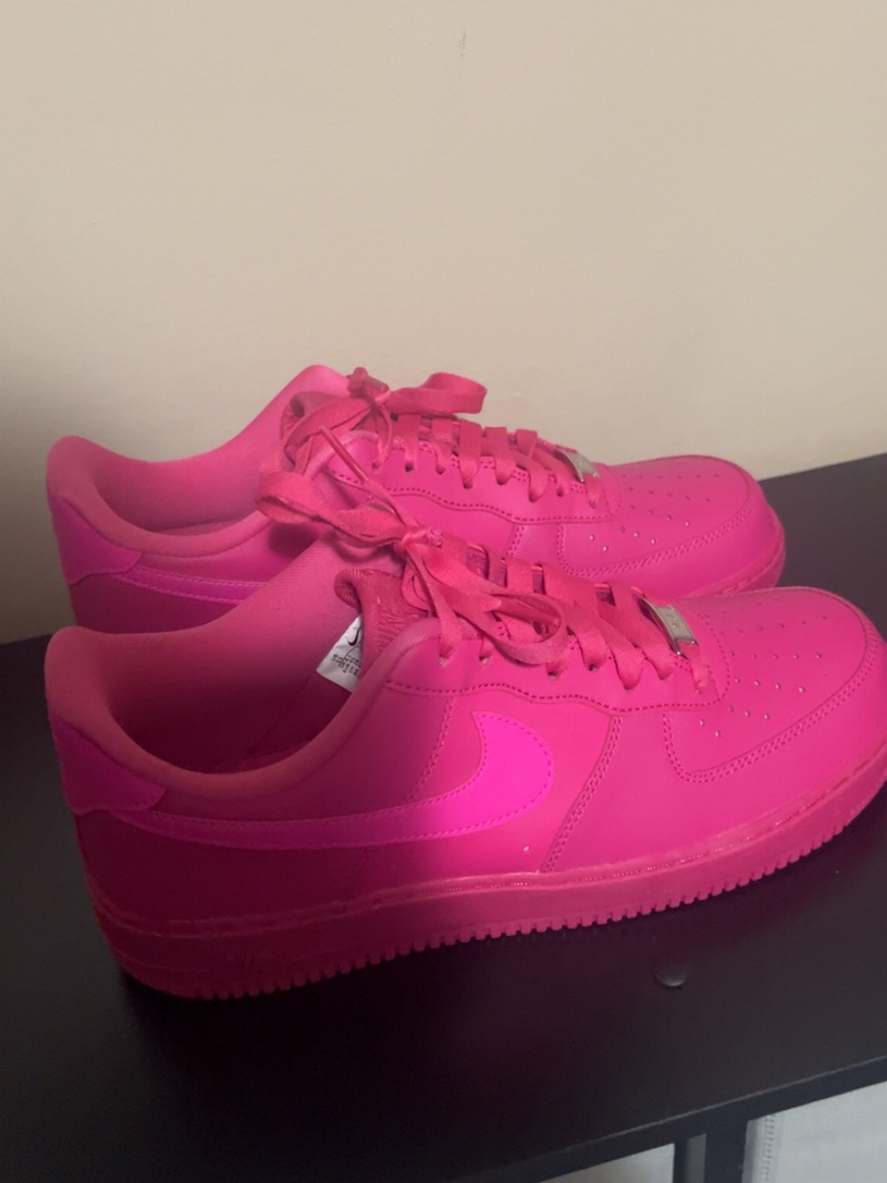Nike Fireberry Hot Pink Leather Air Force 1 Low Top Sneakers Size 11